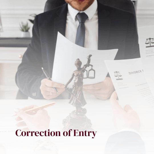 Correction of Entry